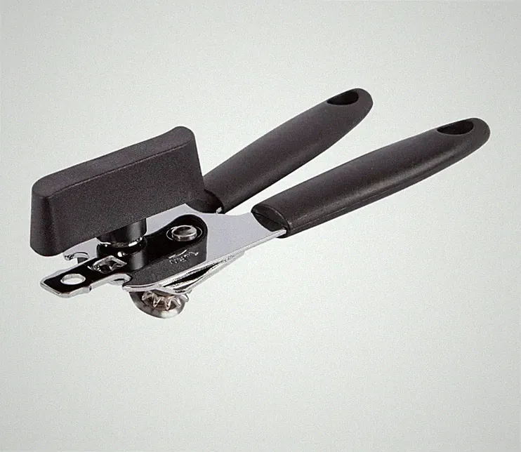Ashley Black Deluxe Metal Can Opener - Traditional Heavy Duty Tin Opener Tool