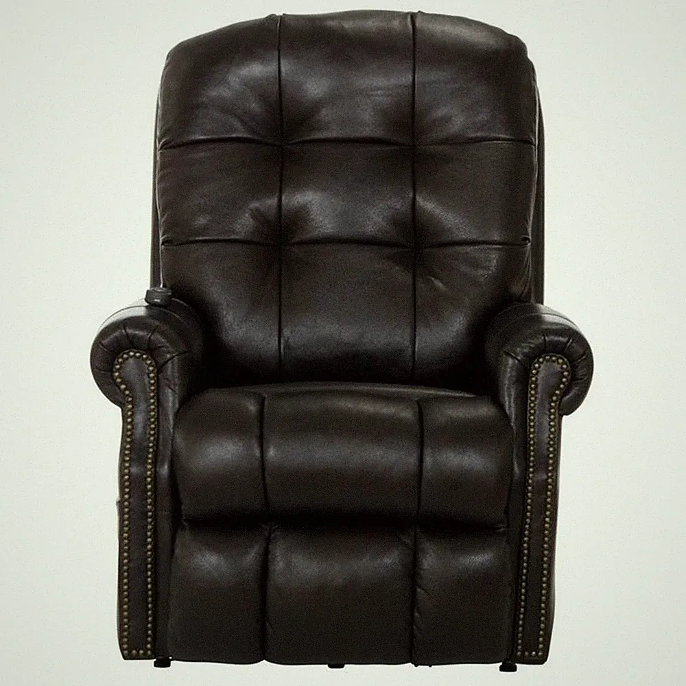 Bowery Hill Chocolate Brown Leather Power Lift Lay Flat Recliner