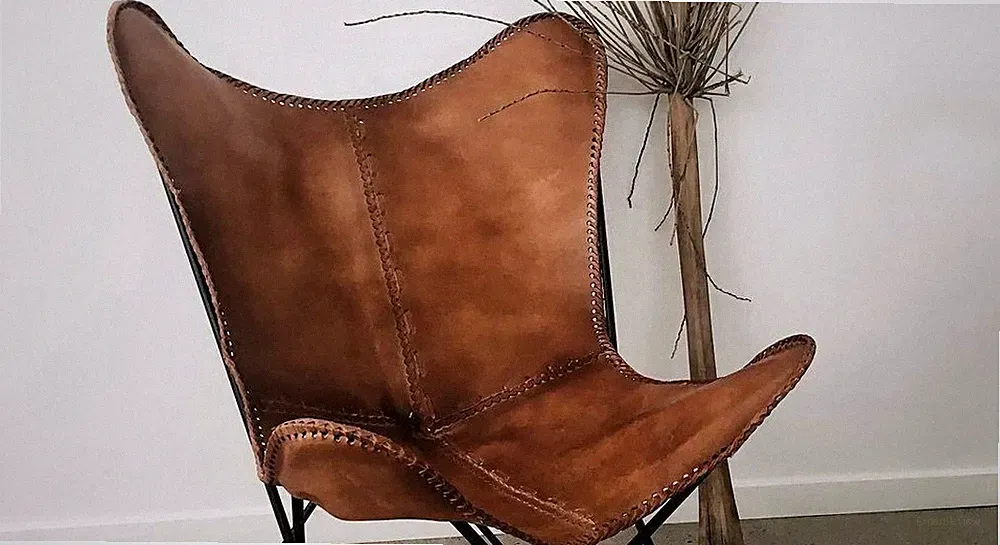 Retro Handmade Indian Cow Leather Butterfly Chair Handmade Chair {Only Cover}