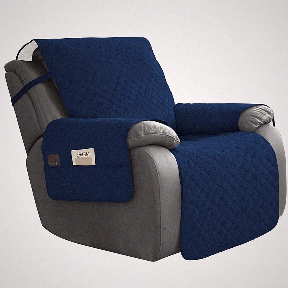 Waterproof Oversized Recliner Chair Sofa Cover with Pocket, 1-Piece Reversibl...
