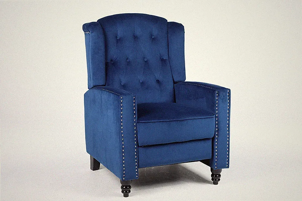 WING BACK RECLINER CHAIR FABRIC BUTTON FIRESIDE OCCASIONAL ARMCHAIR